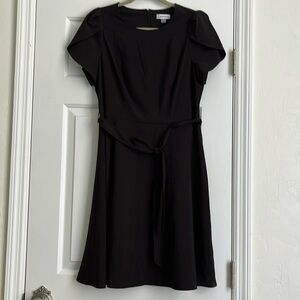 Calvin Klein Mid length Black Dress size 12 Silky soft and shiny fabric